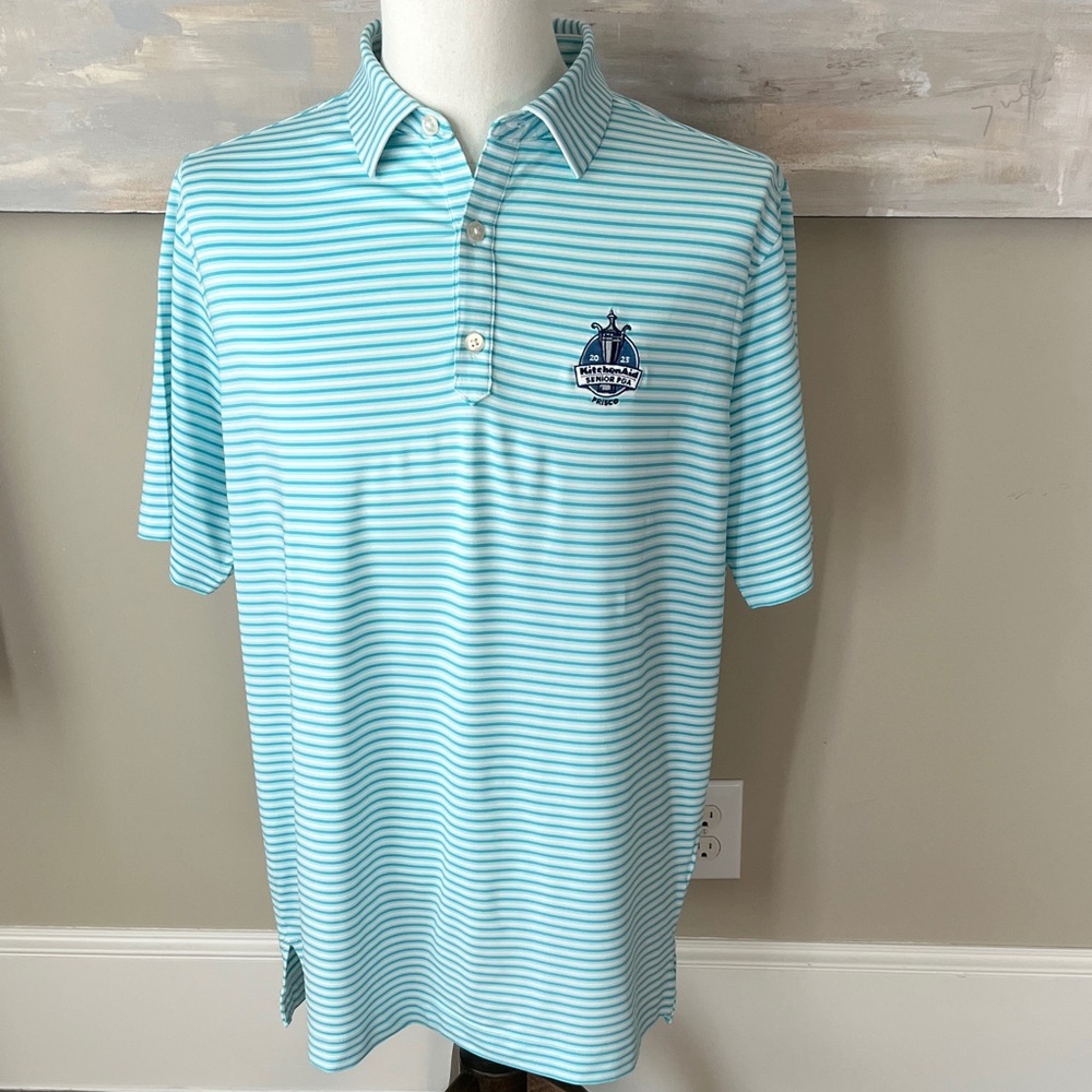 FootJoy aqua striped “Kitchen aid Senior PGA 2023” golf Polo